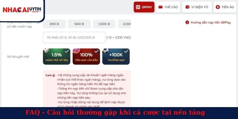 FAQ - Câu hỏi thường gặp khi cá cược tại nền tảng